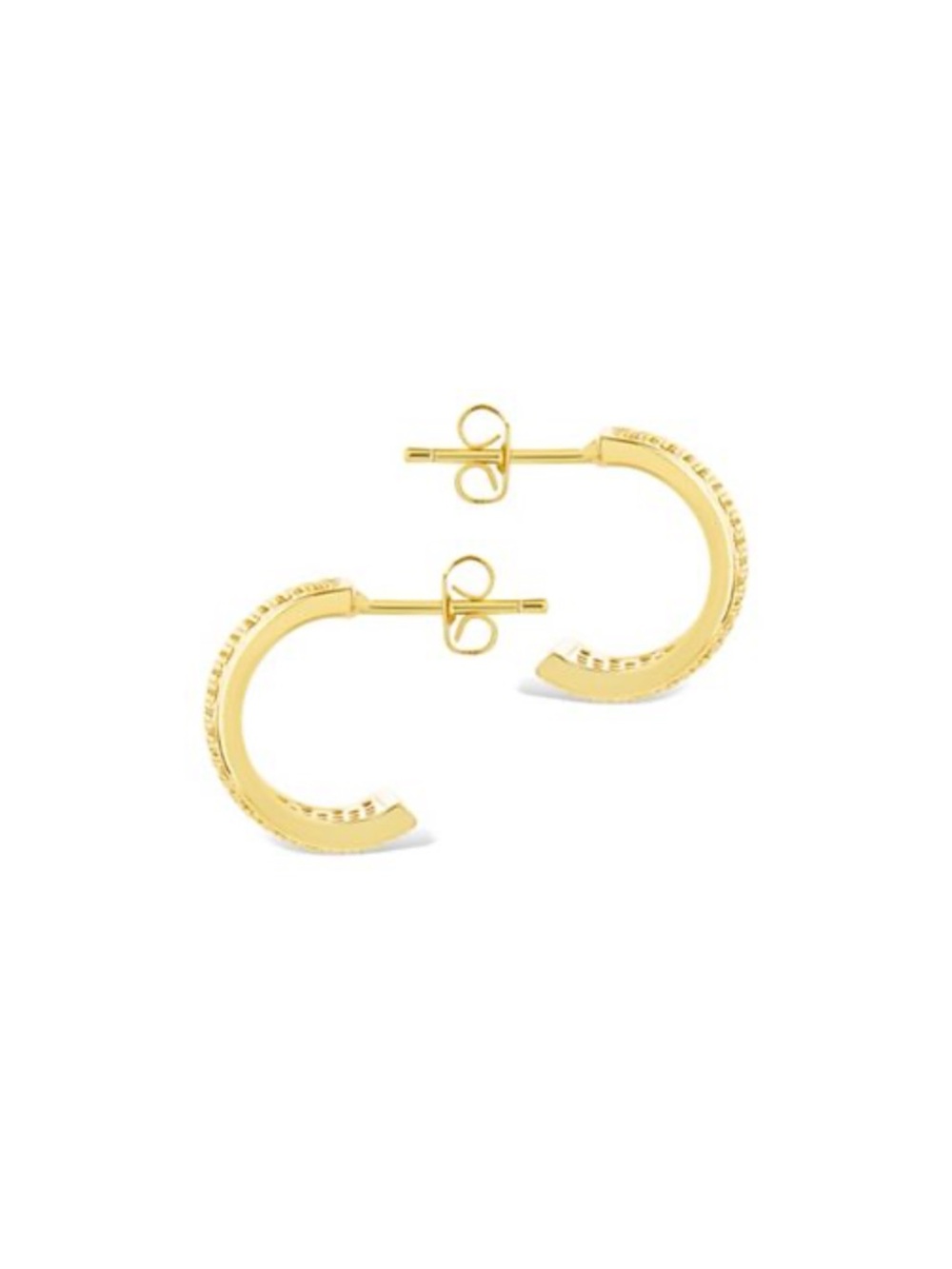 Yellow Gold Over Sterling Silver Diamond C Earrings